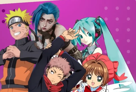 Naruto, Jinx, Hatsune Miku, Itadori e Sakura Card Captor